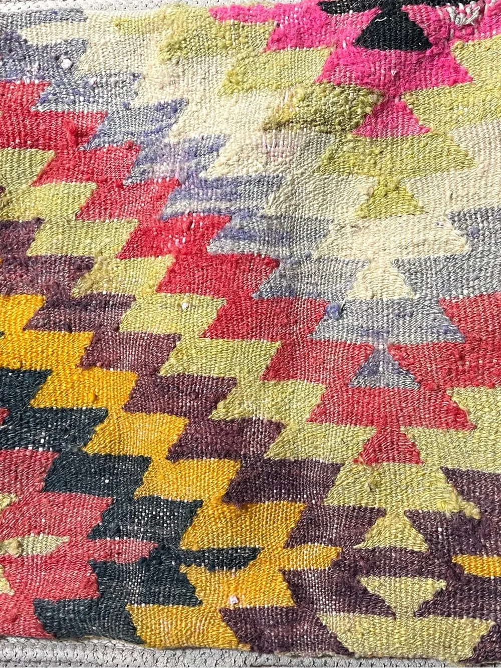 Vintage Handmade Turkish Kilim Flatweave Accent Pillow Cover